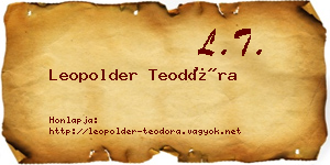 Leopolder Teodóra névjegykártya
